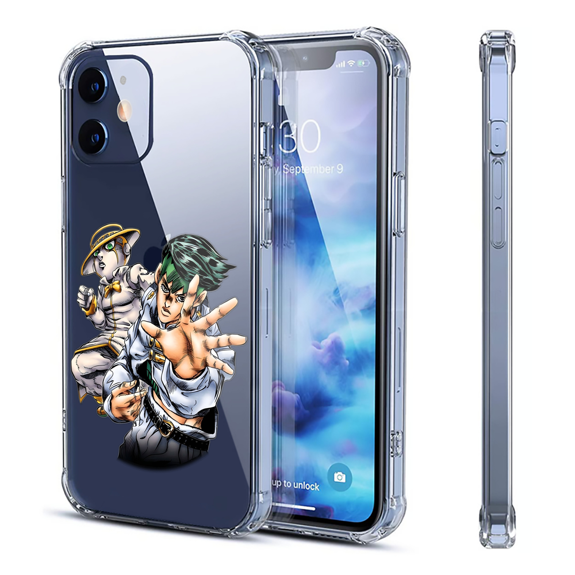 （画像用） ジョジョの奇妙な冒険 岸辺 露伴（きしべ ろはん） JoJo's Bizarre Adventure Rohan Kishibe 【iPhone 12シリーズ対応】透明スマホケース（クリアソフトケース）
